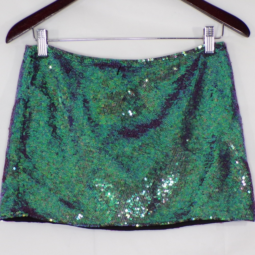 Armani Exchange Green Sequin Mini Skirt, …